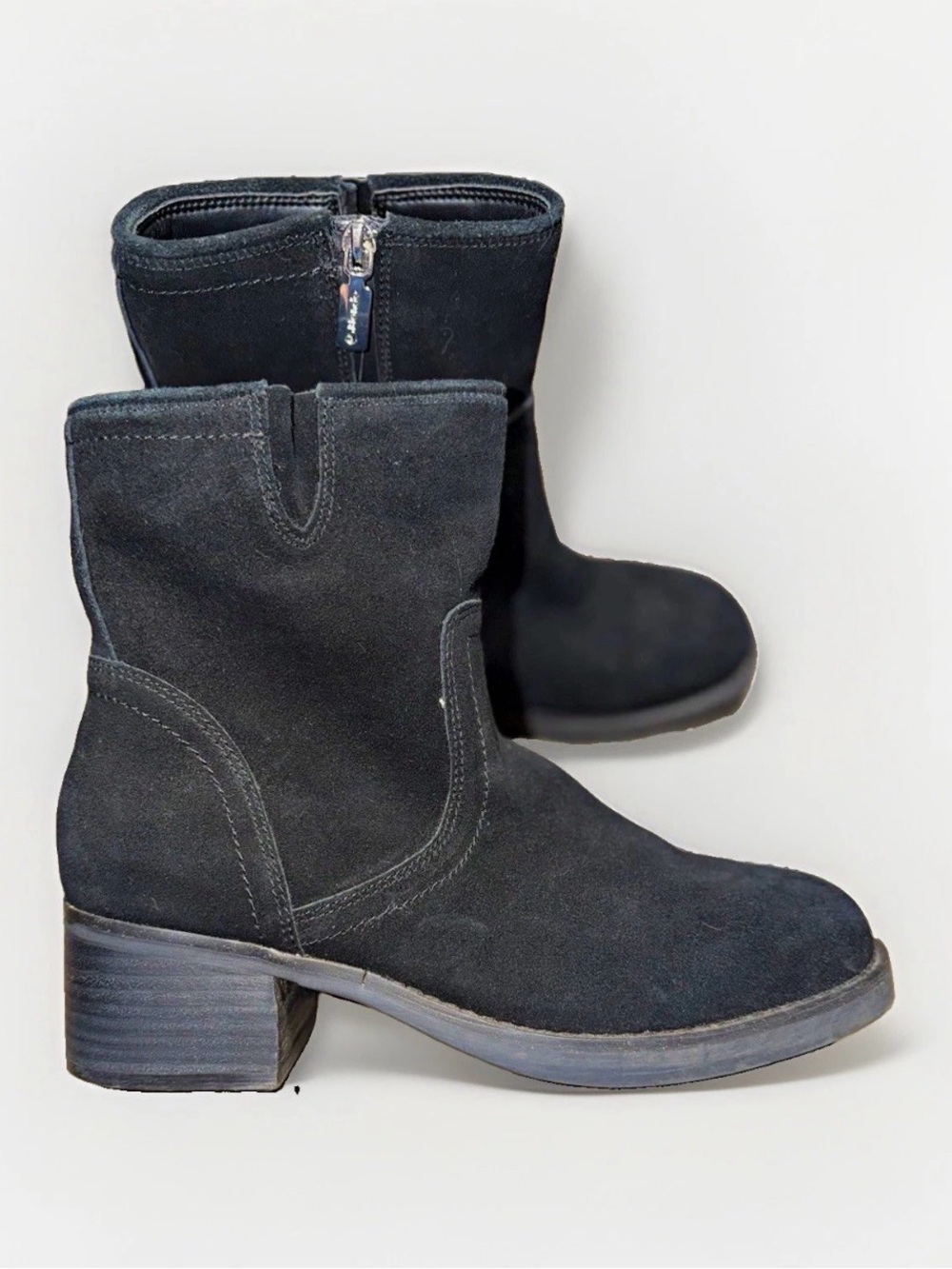 Blondo Waterproof Suede Black Boots Chunky Heel Women’s size 9M